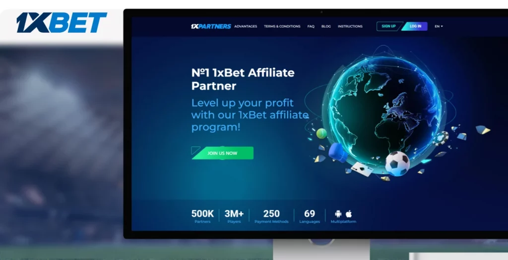 Program partnerski 1xBet z korzyściami, takimi jak 500K partnerów i wsparcie dla 69 języków