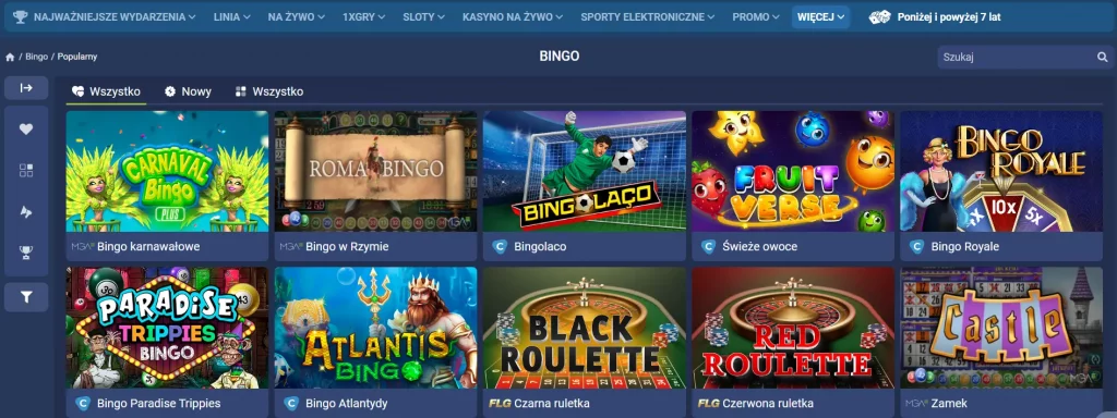 Zagraj w Bingo na stronie bukmachera 1XBet