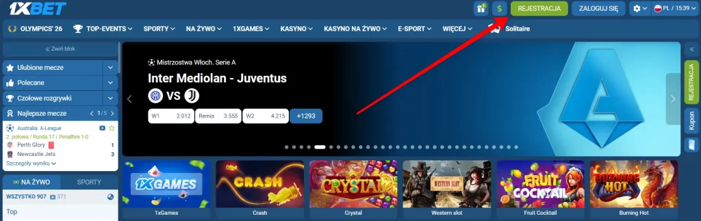 Rejestracja nowego gracza w 1xBet za pośrednictwem strony internetowej